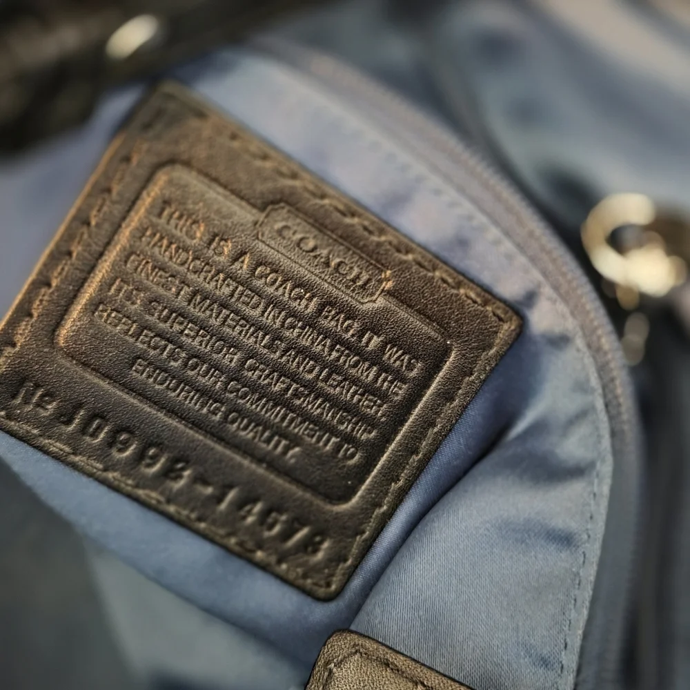 Coach Black and White Signature Purse OP Art - Picture 8 of 13